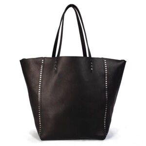 Calleen Cordero Dannie Tote Black Leather Studded Signature Bag Suede Lined